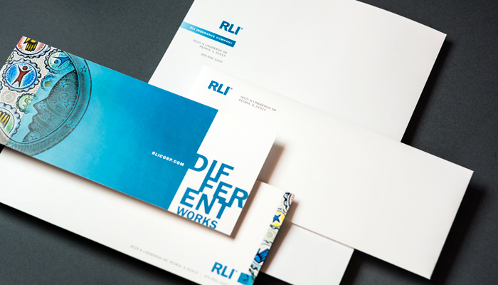 Stationery system: letterhead, compliment card and envelope